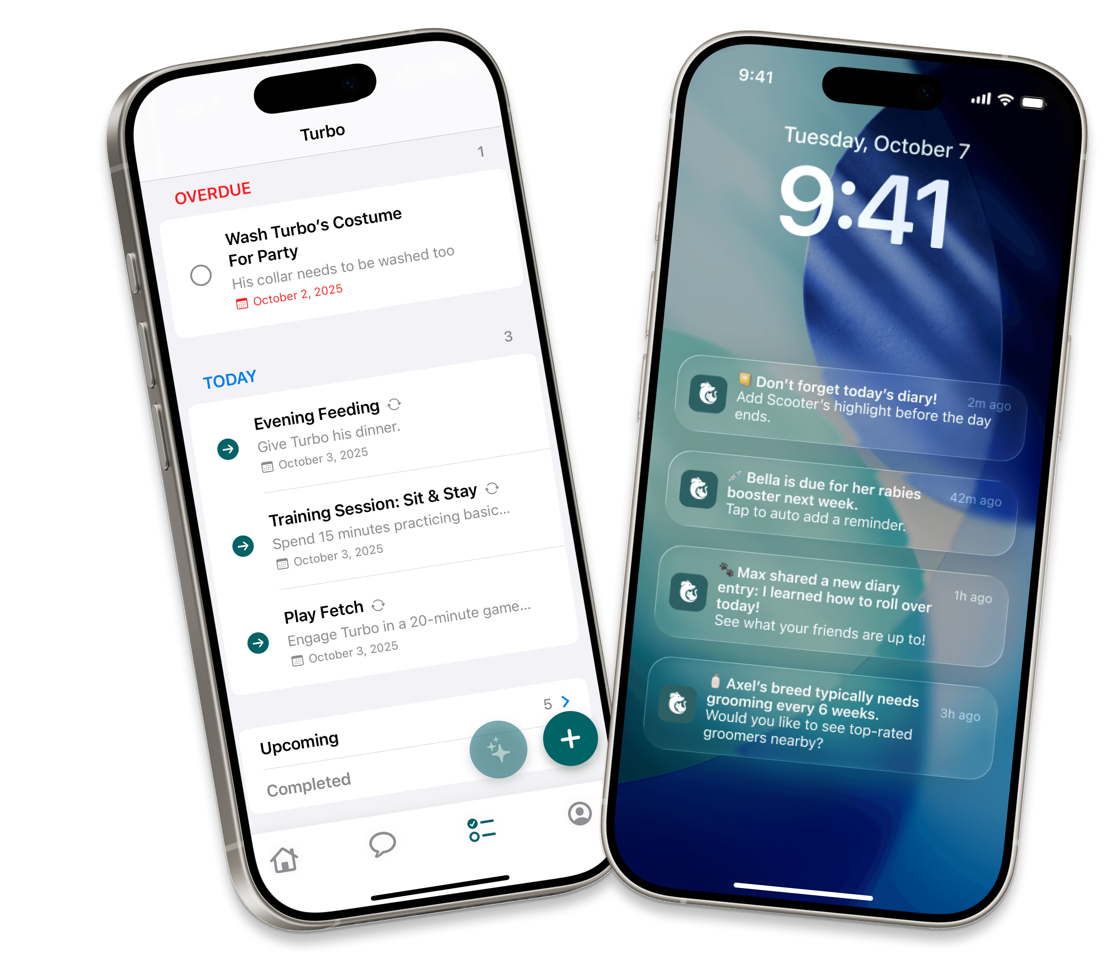 Lock screen notifications and upcoming reminders list - Animo